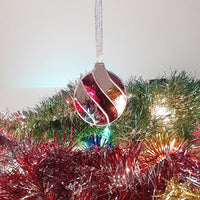 vitrail boule noel artisanale