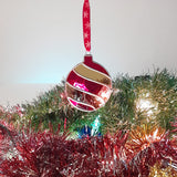 Boule noel en verre et miroir fait main