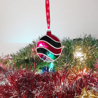 Boule noel artisanale en miroir et verre