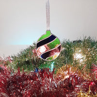 Boule noel artisanale en vitrail