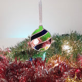 Boule noel artisanale en vitrail