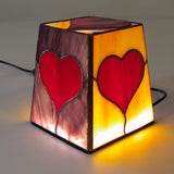 Lampe table artisanale USB en verre