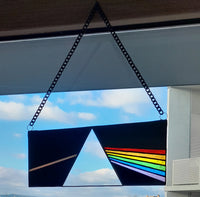 Vitrail unique moderne Pink Floyd  fait main musique