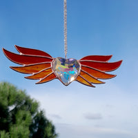 Vitrail coeur fait main cadeau fête des grand-mères