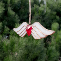 Attrape-soleil fait main coeur rubis cadeau anniversaire
