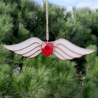 Vitrail coeur cristal fait main cadeau mariage