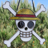 Vitrail unique emblème équipage du chapeau de paille fait main