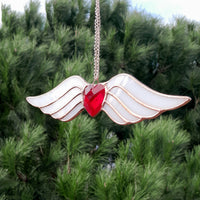 Vitrail Tiffany coeur cristal artisanal cadeau fête des mères