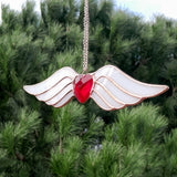 Vitrail Tiffany coeur cristal artisanal cadeau fête des mères