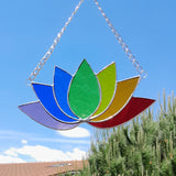 Vitrail unique fleur de Lotus décoration yoga