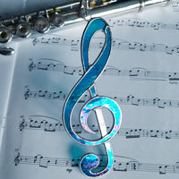 Vitrail artisanal clé de Sol cadeau musicien